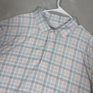 Ahead Performance Men's LG White Golf Polo Shirt Geometric Allover Print